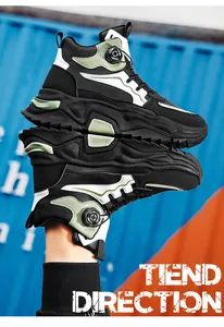 Detailansicht der High-Top-Herren-Sneaker mit einzigartigem Drehknopfverschluss