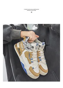 Vue détaillée de baskets montantes tendance avec surpiqûres multicolores et semelles durables.