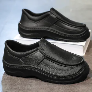 Heren Chef Kok Schoenen Zwart Waterdicht Oliebestendig Antislip Slip-on Kunstleer Keuken Werkschoenen Veiligheidsschoenen