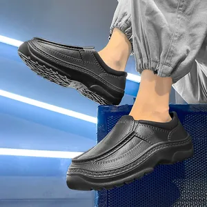 Zwarte waterdichte antislip chef-schoenen voor heren, slip-on veiligheidsschoenen