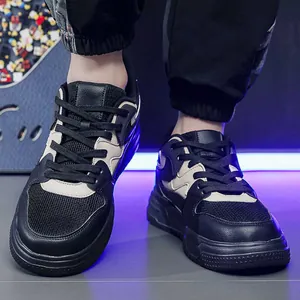 Zapatillas deportivas transpirables de talla grande para hombre, estilo casual bicolor