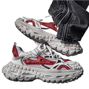 Ademende herensneakers met dikke bandenzolen en comfortabele verhogende plateauzolen