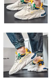 Dettaglio delle sneakers chunky da uomo in mesh traspirante con suola spessa