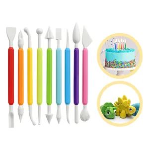 Juego de 9 herramientas de modelado de arcilla de colores con 18 cabezales dobles DIY