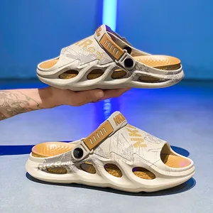 Herren Sportsandalen mit dicker Sohle, Graffiti-Print und atmungsaktivem Design für Sommer