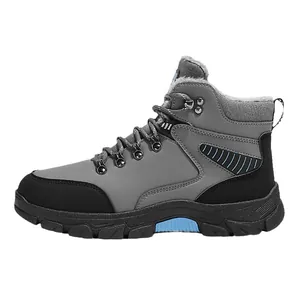 Bottes de randonnée d'hiver imperméables pour hommes avec doublure en fourrure chaude
