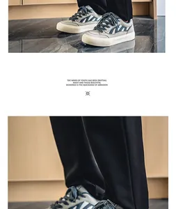 Vue détaillée des baskets grises en mesh respirant pour hommes en style décontracté.