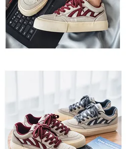 Vue détaillée des chaussures de skate décontractées 2025 pour hommes en mesh respirant coloré