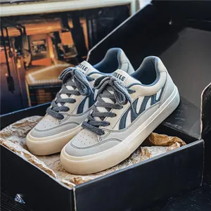 Baskets décontractées en mesh respirant pour hommes au design gris et bleu