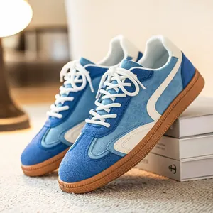 Chaussures GAT German Army Trainer pour Hommes Décontractées Patchwork en Daim Semelle Épaisse Antidérapantes Baskets de Sport