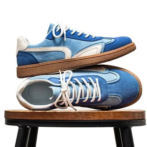 Baskets GAT bleues pour hommes en daim avec semelle en gomme antidérapante chic