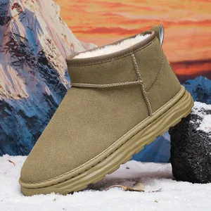 Bottes d'hiver chaudes pour hommes avec doublure en polaire et semelle antidérapante