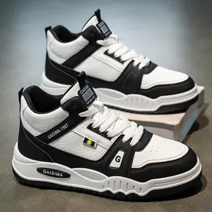Scarpe da Skate Alte Casual da Uomo Stile Panda a Blocchi di Colore Traspiranti Resistenti all'Usura Sneakers alla Moda per Ragazzi