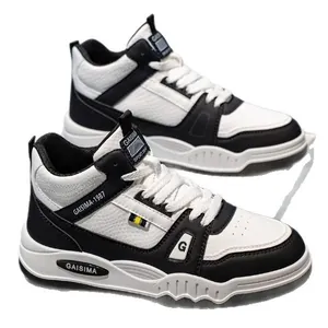 Sneakers alte panda bianche e nere da uomo con un design sportivo e casual alla moda