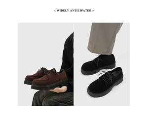 Scarpe Derby da uomo retrò con suola spessa nelle finiture classiche nero e marrone