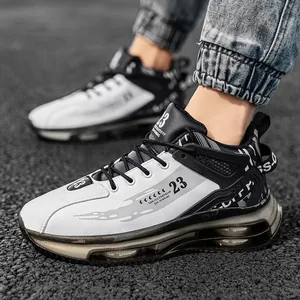 Men's high-top basketball sneakers with transparent air cushion sole and '23' design