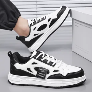 Zapatillas casuales modernas en blanco y negro para hombre, estilo deportivo y diario