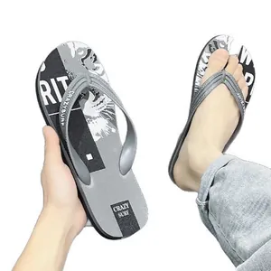 Herren Sport-Flip-Flops mit CRAZY SURF Print, rutschfeste Sommer-Strandsandalen