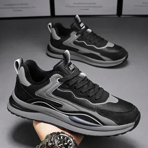 Durable men's winter leather sneakers with warm fleece lining for work and casual wear