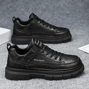 Men's Waterproof Leather Work Shoes Anti-Slip Oil-Resistant Chef Shoes Low Top Martin Style Casual Footwear Outdoor For Men