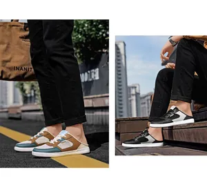 Nahaufnahme von atmungsaktiven Mesh-Slippern für Herren in einem urbanen Lifestyle-Umfeld