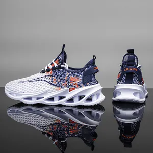 Zapatillas transpirables para hombre con suela gruesa hueca y amortiguación