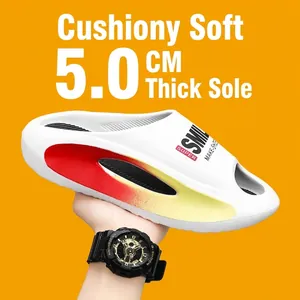 Lässige EVA Slides mit dicker Sohle Mode Bedruckt Weich Rutschfest Sommer Strand Sandalen Herren Damen Sport Slipper Alltag