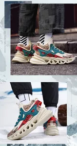 Detail of men's winter high-top sports shoes with plush lining and TPU thick sole
