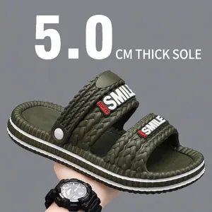 Sandali sportivi da uomo con suola platform spessa 5,0 cm e cinturini intrecciati