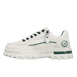 Sneaker da lavoro outdoor da uomo di alta qualità con suola spessa bianca e verde