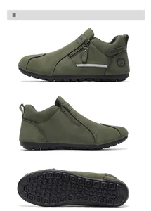 Chaussures de travail décontractées vert armée pour hommes avec semelle en gomme antidérapante