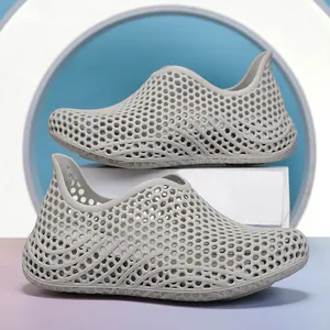 Zapatos de Lujo de Verano para Hombre con Diseño 3D Calado Sandalias Casuales Transpirables Zuecos de Playa de PU y Caucho