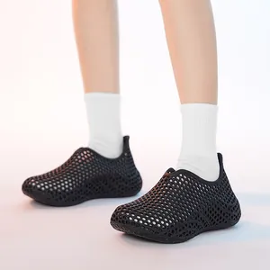 Zapatos calados de malla 3D negros para hombre, ideales para playa y deportes