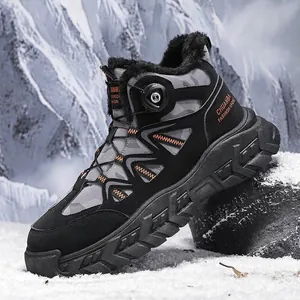 Botas de senderismo de camuflaje de invierno con forro polar y cierre giratorio