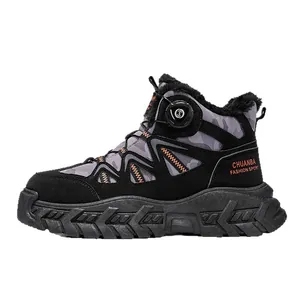 Zapatos de senderismo de invierno para hombre con forro polar y cierre de dial rápido