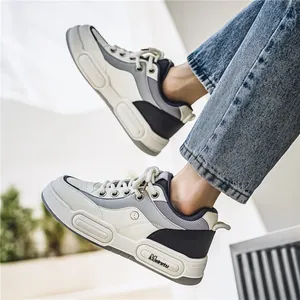 Casual chunky sneakers for men featuring breathable mesh and a color-block design