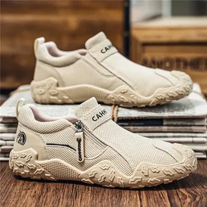 Zapatos Sin Cordones Casual para Hombre Malla Transpirable Lona Mocasines Diseñador Lujo Cómodos Antideslizantes Suela de Caucho Calzado de Moda