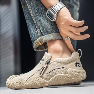 Mocasines de lona transpirables para hombre con suela antideslizante para todo el año