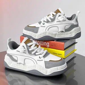 Men Casual Heightening Board Shoes Breathable Canvas Thick Sole Bread Shoes National Tide Style Streetwear Sneakers