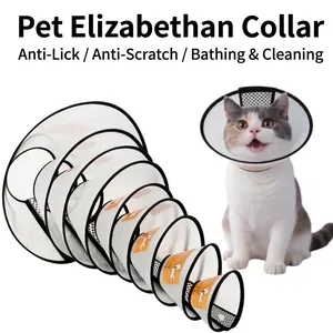 Verstelbare Plastic Huisdier Elizabeth Kraag Herstelkegel Voor Honden Katten Anti Likken Bijten Na Operatie Beschermende Kraag