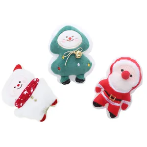 Christmas themed plush cat toys set including Santa Claus, tree and snowman shapes for kittens