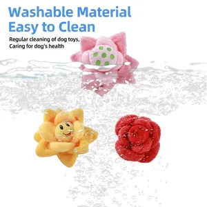 Durable and washable plush flower dog snuffle toys set for interactive play time