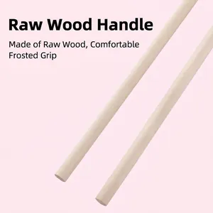 Natural wooden handle for cat teaser toy with smooth frosted finish