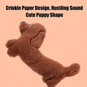 Interactive crinkle dachshund plush cat toy with catnip for hunting and biting