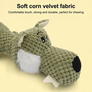 Soft corn velvet squeaky dog toy durable plush chew toy for pets animal design