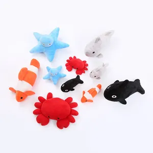 Serie Oceano Giocattolo in Peluche con Erba Gatta Morbidi Animali Marini Imbottiti per Gatti Gioco Interattivo Giocattolo per Animali