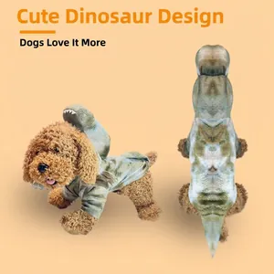 Süßes Dinosaurier-Hundekostüm mit lustiger Kapuze und Schwanz für kleine Hunde