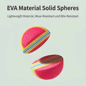 Multicolor rainbow EVA foam ball cat toy for self-entertainment and indoor exercise