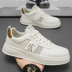 Chaussures de Skate Rétro pour Hommes PU Maille Respirant Baskets Décontractées Basses pour Étudiant Style Hong Kong