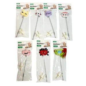 Plush animal spring cat toys set for scratching boards featuring seven cute characters.